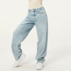 GOOD AMERICAN Baggy (!) Tapered Jeans 0/25 Light Exc Unworn Cond 33" Inseam Tall